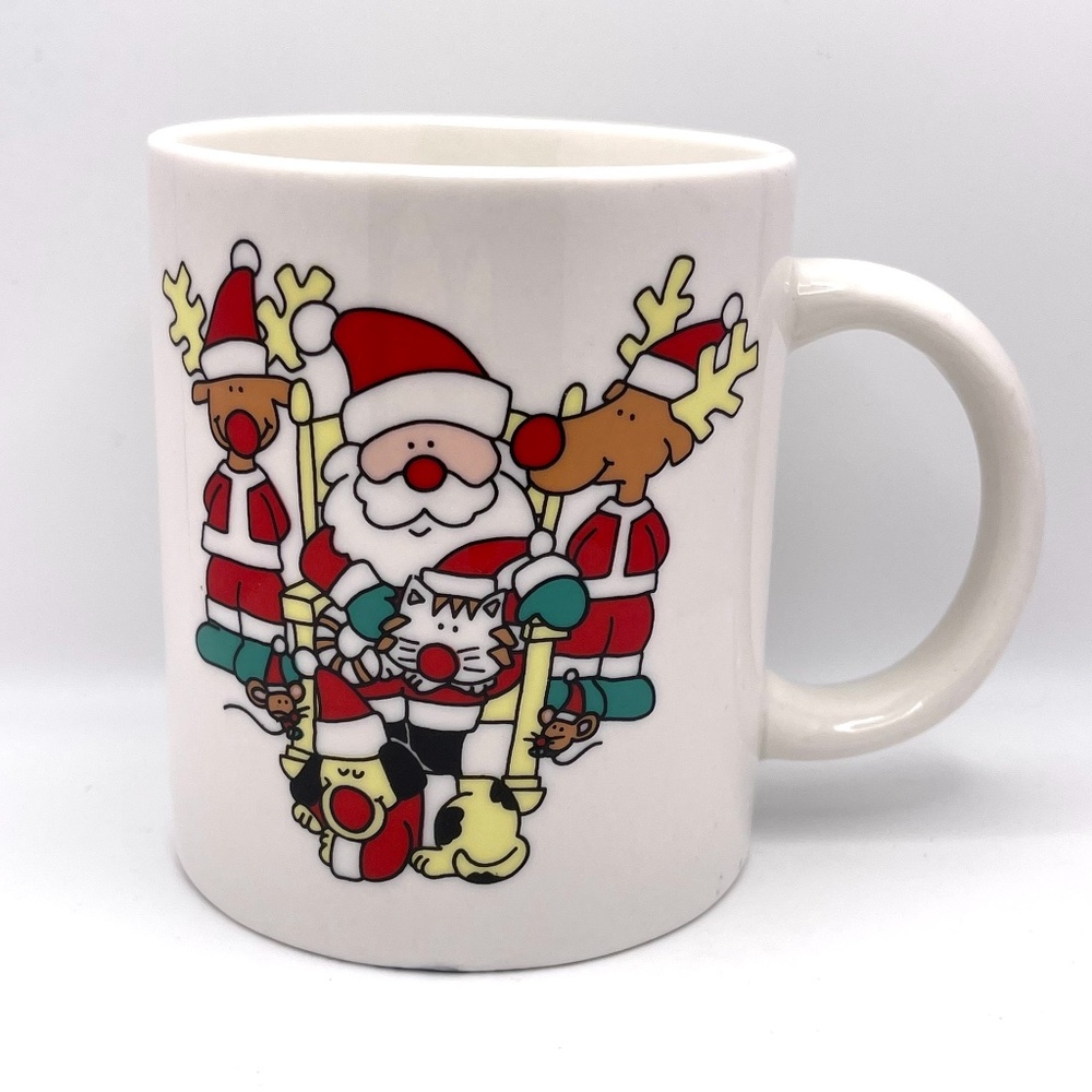 Santa Claus and Reindeer Sanyei Ceramic Coffee Mug